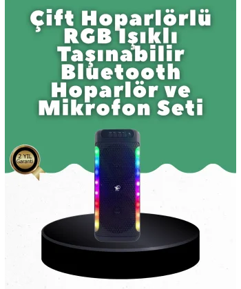 Yüksek Ses Güçlü Kablosuz Hoparlör  Karaoke Mikrofonlu
