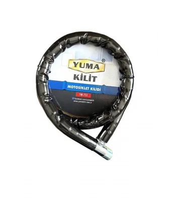 Yuma Ym-752 Motorsiklet Kilidi Anahtarlı Körüklü Siyah ( Boy : 120cm-çap : 22mm )