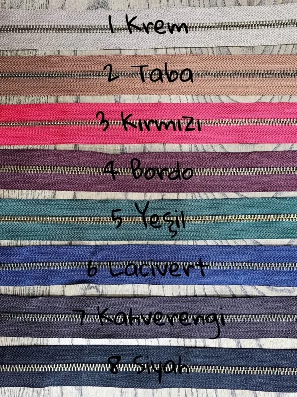 Fermuar Metal Diş Çift Taraflı Tip 5 Antik