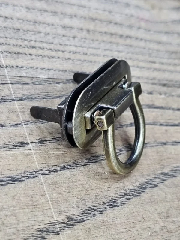 Fırçalı Antik Çanta Kilit Oval Vidalı