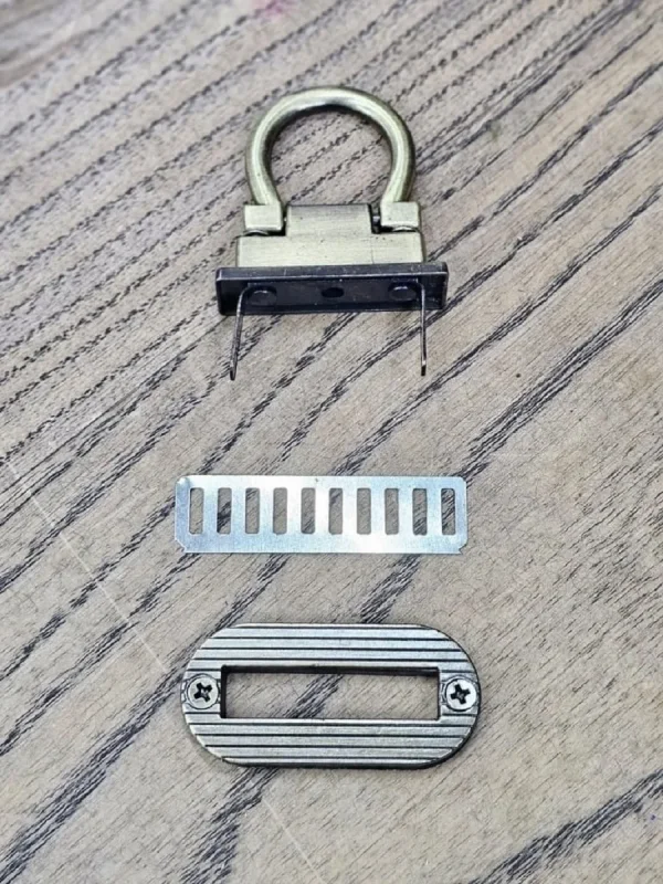 Fırçalı Antik Çanta Kilit Oval Vidalı