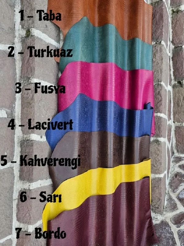 Mikro Timsah (Croco) Baskılı Vaketa Deri (1m-1.2mm)
