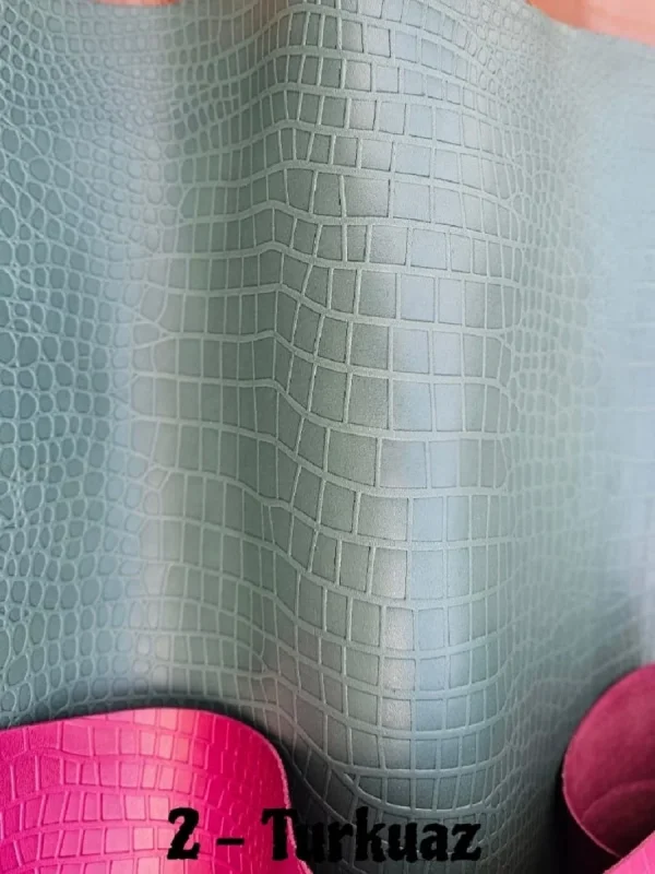 Mikro Timsah (Croco) Baskılı Vaketa Deri (1m-1.2mm)