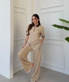Bej Polo Modal Fermuarlı İkili Takım