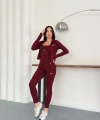 Bordo Alo Dalgıç Üçlü Takım