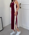 Bordo Miu Miu Pike Modal Elbise