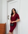 Bordo Polo Ottoman Elbise