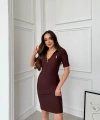 Kahverengi Polo Ottoman Elbise