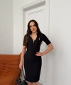 Siyah Polo Ottoman Elbise