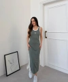 Su Yeşili Miu Miu Pike Modal Elbise