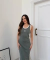 Su Yeşili Miu Miu Pike Modal Elbise