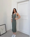 Su Yeşili Miu Miu Pike Modal Elbise