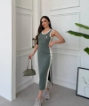 Su Yeşili Polo Pike Modal Elbise