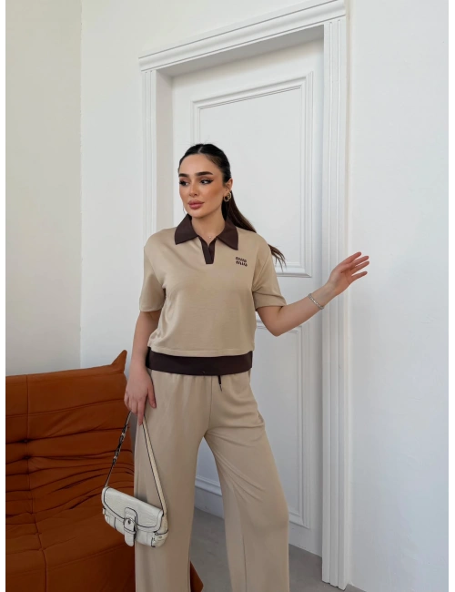 Bej Miu Miu Modal İkili Takım
