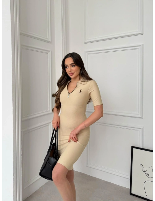 Bej Polo Ottoman Elbise