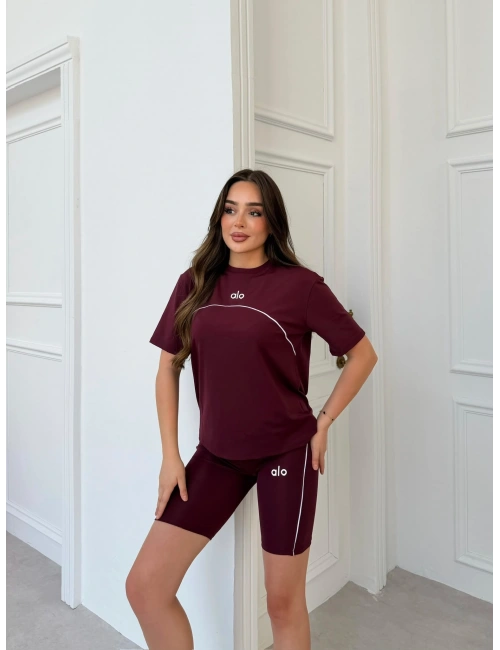 Bordo Alo Dalgıç İkili Şort Takım