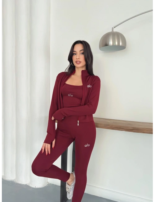Bordo Alo Dalgıç Üçlü Takım