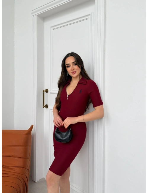 Bordo Polo Ottoman Elbise