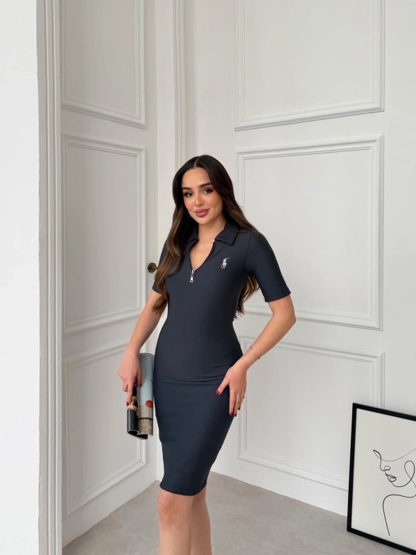 Antrasit Polo Ottoman Elbise