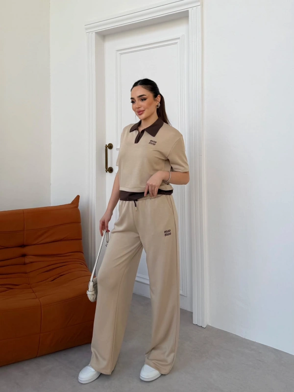 Bej Miu Miu Modal İkili Takım