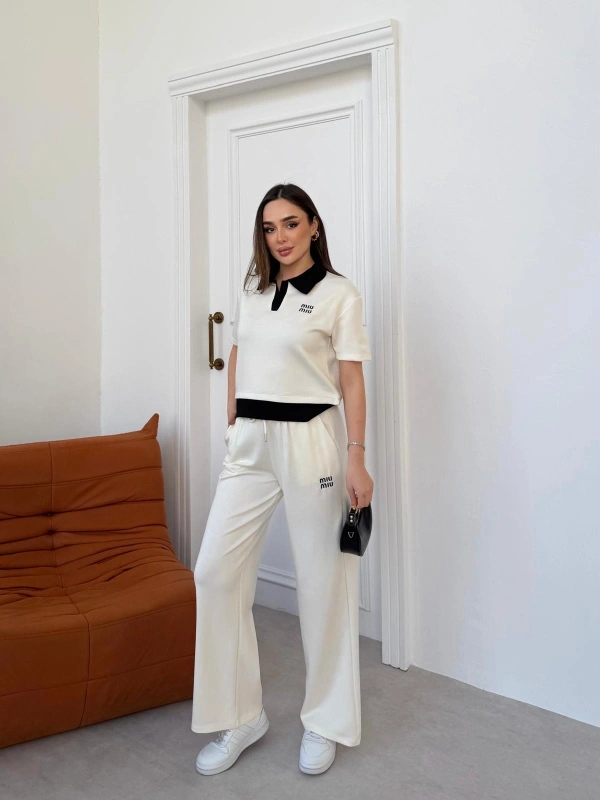 Beyaz Miu Miu Modal İkili Takım