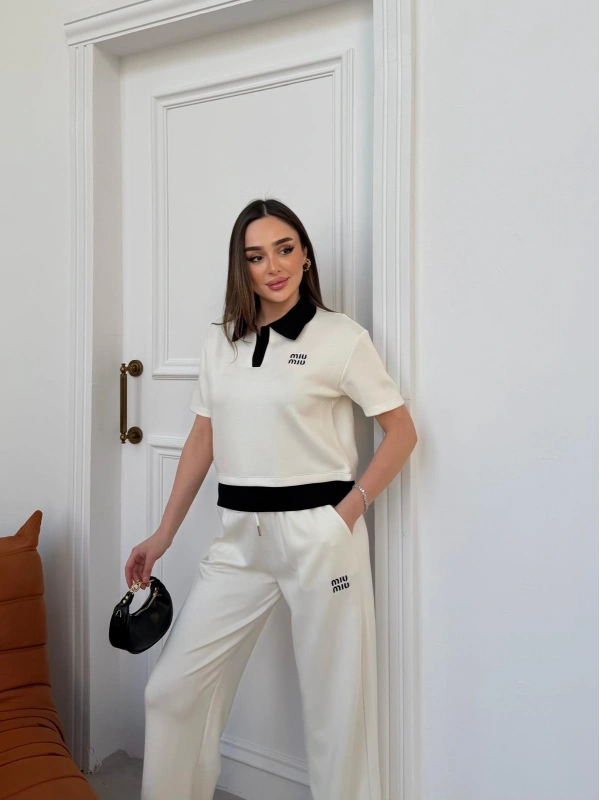 Beyaz Miu Miu Modal İkili Takım