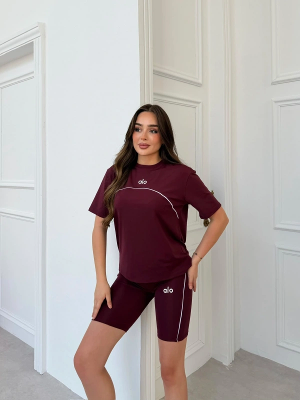 Bordo Alo Dalgıç İkili Şort Takım