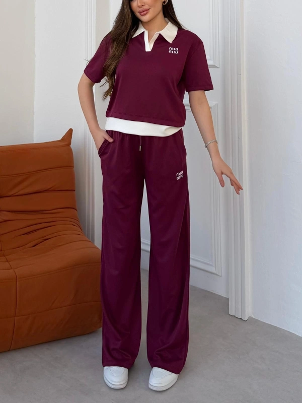 Bordo Miu Miu Modal İkili Takım