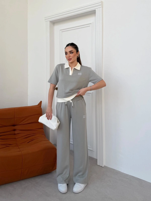 Gri Miu Miu Modal İkili Takım