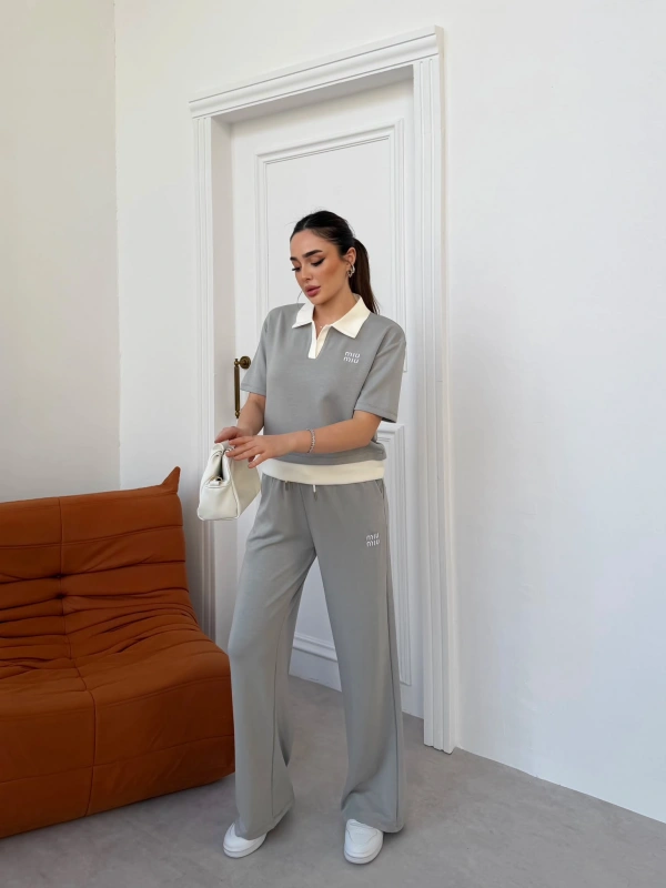 Gri Miu Miu Modal İkili Takım