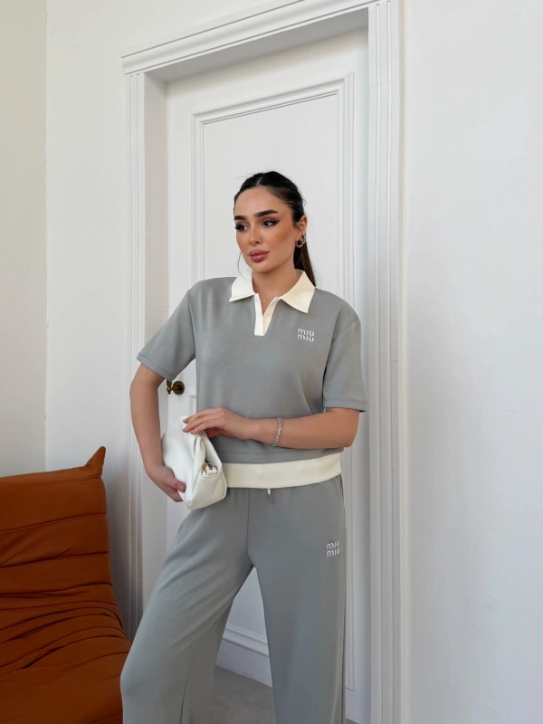 Gri Miu Miu Modal İkili Takım