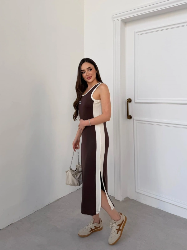 Kahverengi Miu Miu Pike Modal Elbise