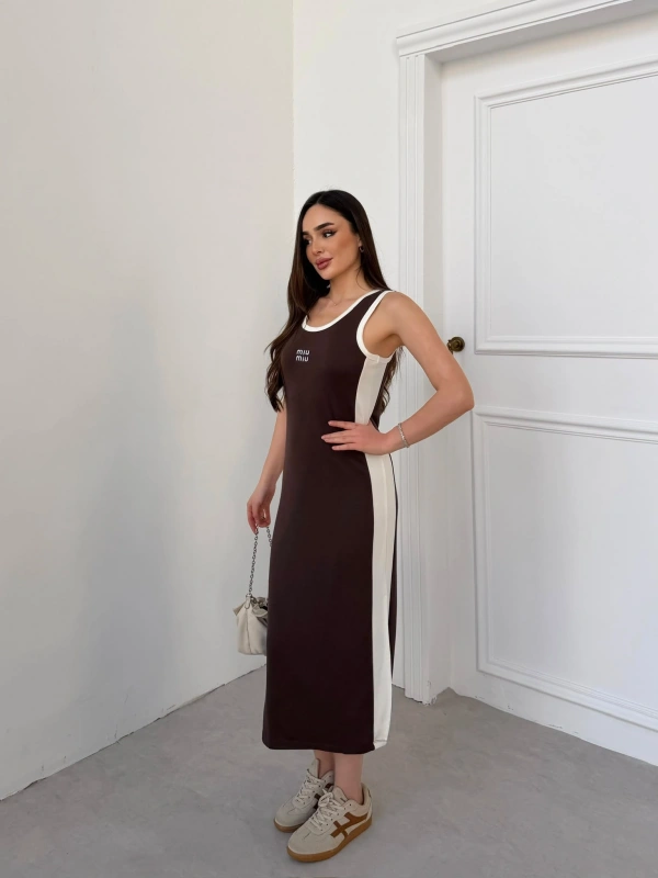 Kahverengi Miu Miu Pike Modal Elbise