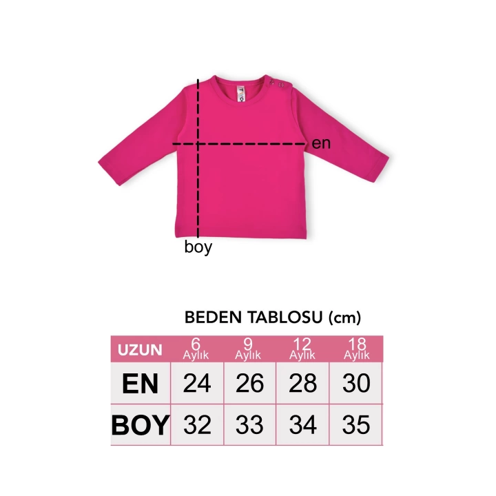 Kız Bebek 6lı Set Renkli Basic Tasarım Mevsimlik Uzun Kollu Tişört Badi