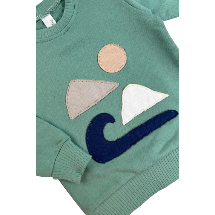 Erkek Bebek 4Lü Set Tasarım Nakışlı Mevsimlik Üst Sweatshirt