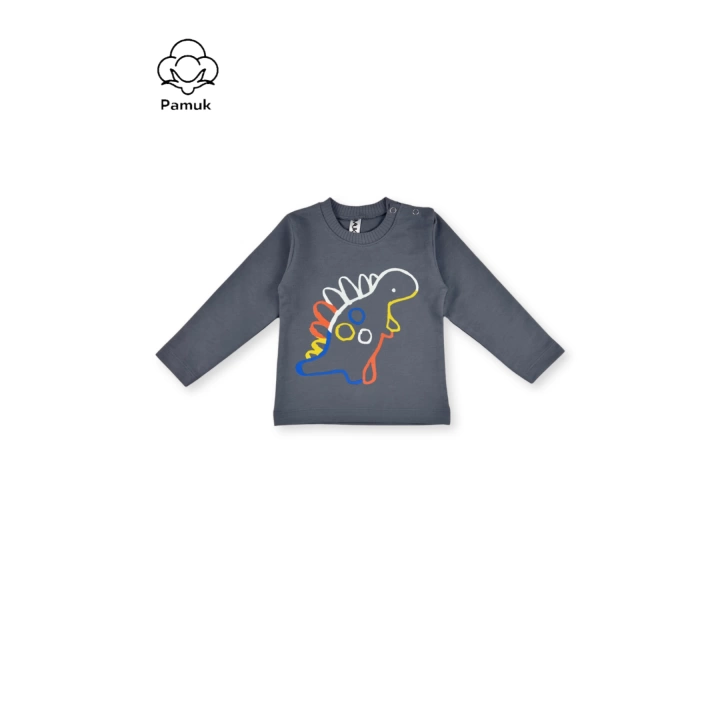 Erkek Kız Unisex Bebek 5Li Set Tasarım Nakışlı Ve Baskılı Mevsimlik Üst Sweatshirt