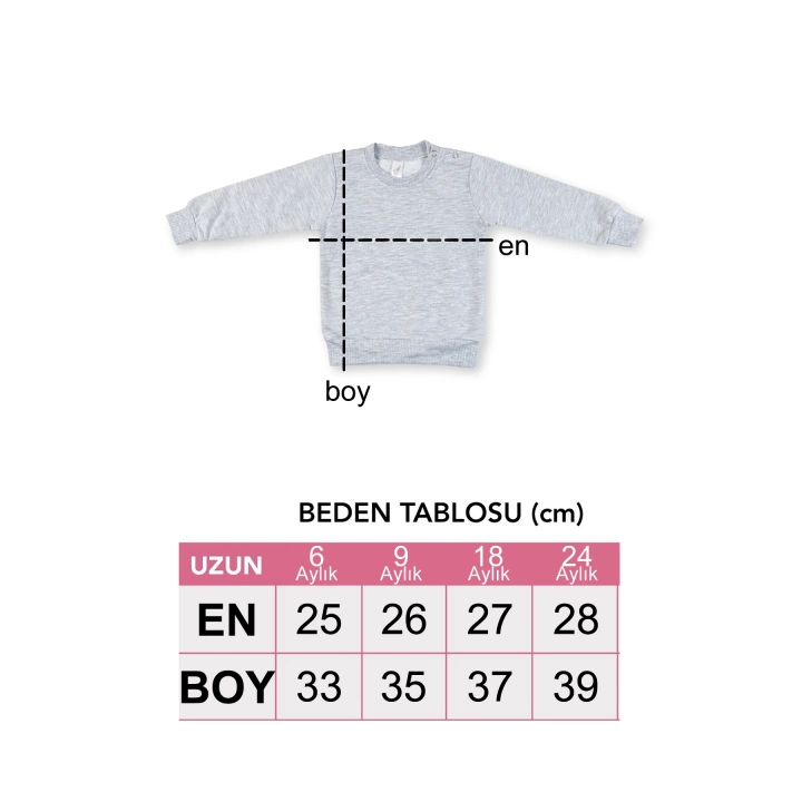 Kız Bebek 4Lü Set Düz Basic Mevsimlik Üst Sweatshirt