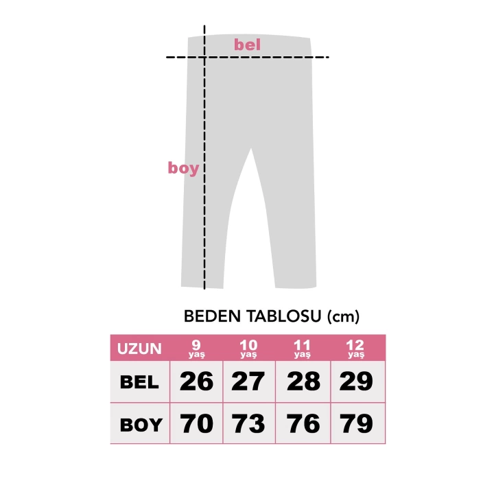 Kız Çocuk 6Lı Set Düz Basic Likralı Mevsimlik Uzun Tayt