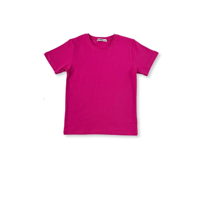 Kız Erkek Çocuk 3Lü Set Basic Tasarım Düz Kısa Kol Üst T-shirt