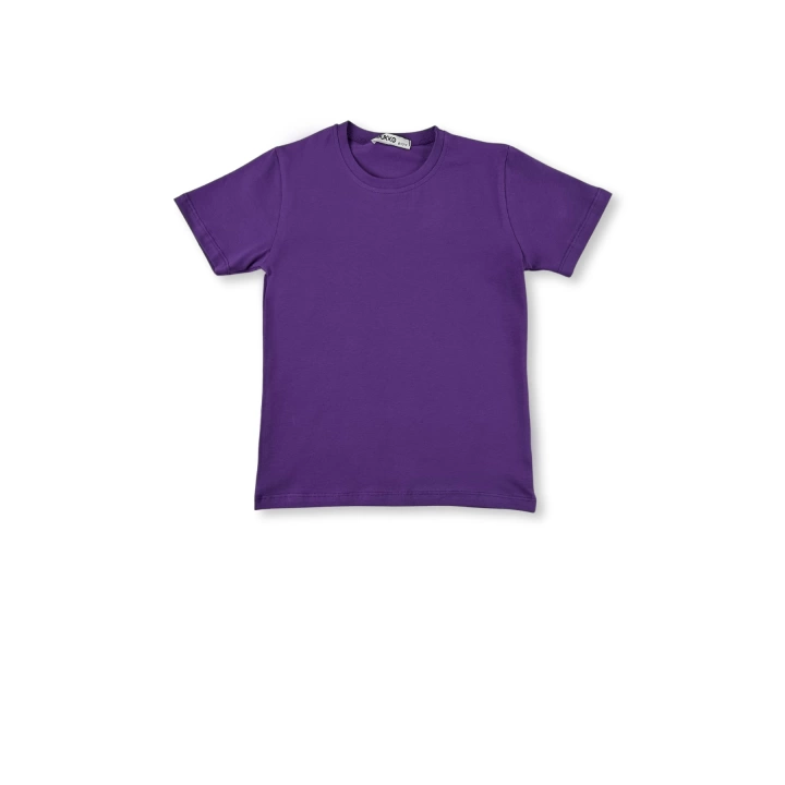 Kız Erkek Çocuk 3Lü Set Basic Tasarım Düz Kısa Kol Üst T-shirt