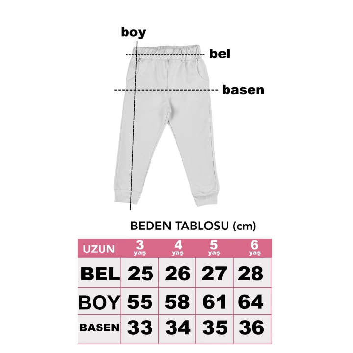 Unisex Erkek Kız Çocuk Basic Mevsimlik Alt Üst Takım