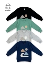 Erkek Bebek 4Lü Set Tasarım Nakışlı Mevsimlik Üst Sweatshirt