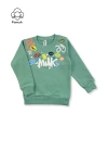 Erkek Kız Bebek Milk Baskılı Mevsimlik Yeşil Unisex Alt Üst Takım