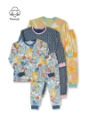 Kız Çocuk 3Lü Set Çiçekli Desenli Mevsimlik Pijama Takımı