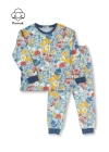 Kız Çocuk 3Lü Set Çiçekli Desenli Mevsimlik Pijama Takımı