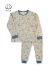 Kız Çocuk 3Lü Set Rengarenk Çiçek Desenli Mevsimlik Pijama Takımı