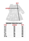 Kız Çocuk Fırfırlı Çiçek Tasarımlı Mevsimlik Uzun Kollu Elbise