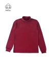 Kız Erkek Unisex Çocuk Bordo Renk Basic Mevsimlik Kışlık Boğazlı Balıkçı Yaka Uzun Kollu Badi