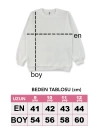 Kız Erkek Unisex Çocuk Baskılı Pudra Renk Kışlık Uzun Kollu Sweatshirt