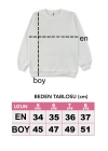 Kız Erkek Unisex Çocuk Baskılı Pudra Renk Kışlık Uzun Kollu Sweatshirt